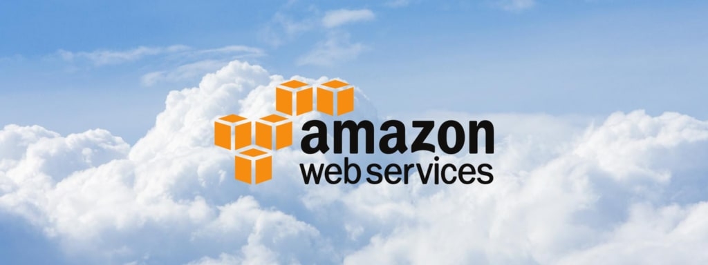 AWS logo visually soaring amid clouds representing Amazon's continual growth and dominance in cloud computing